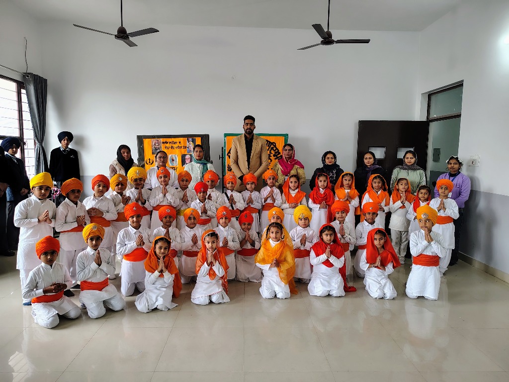 Students performing Kirtan