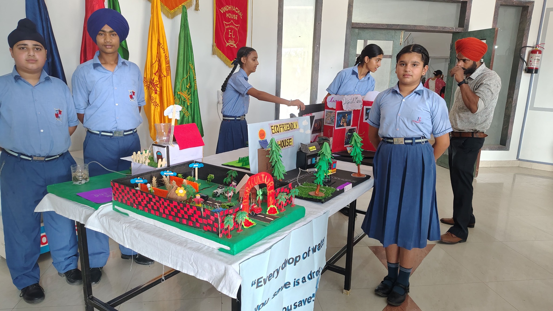 Students at the science exhibition