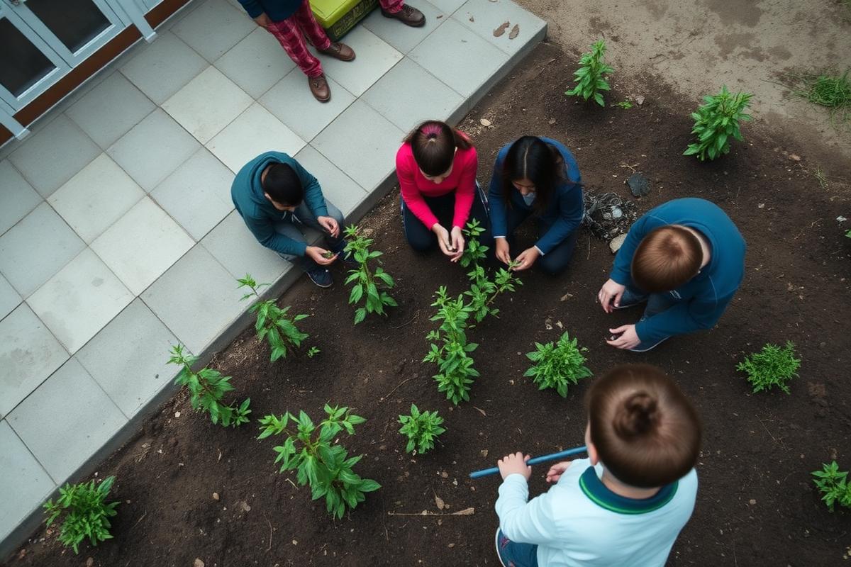 Students celebrating Earth Day